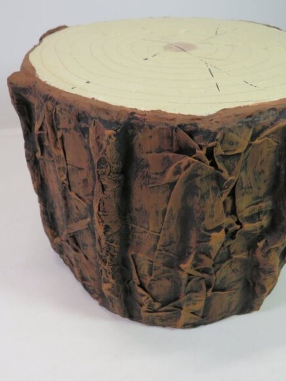 Handcrafted Rustic Tree Log Trunk Display Riser Woodland Faux Stump Decor Stand - Picture 6 of 12
